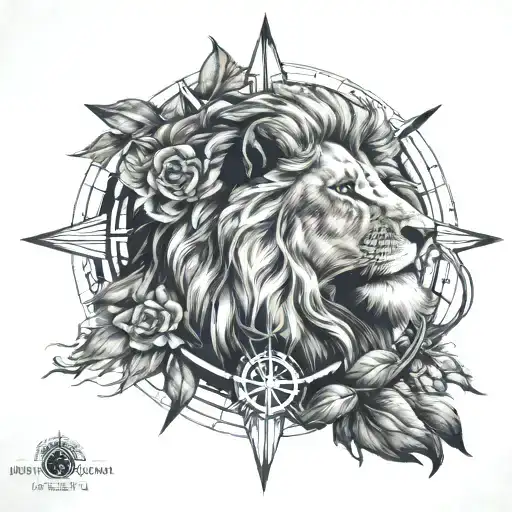Lion Compass Rose