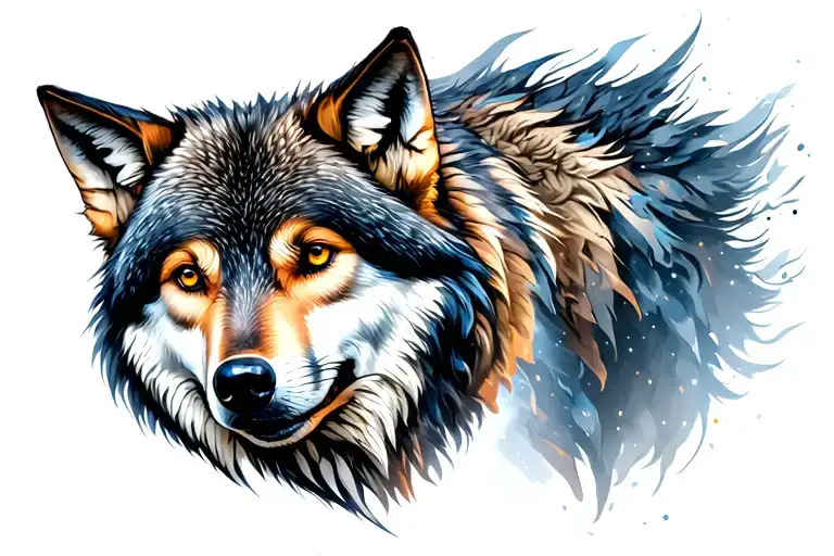 Wolf With Tech Style