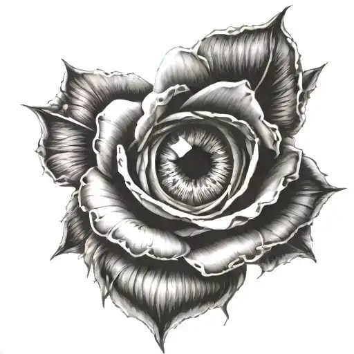 Eye Inside Of A Rose