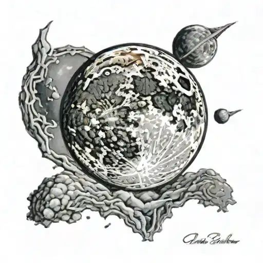 Waning Gibbous Moon With Otis Dale Schmidt Written Around The Moon