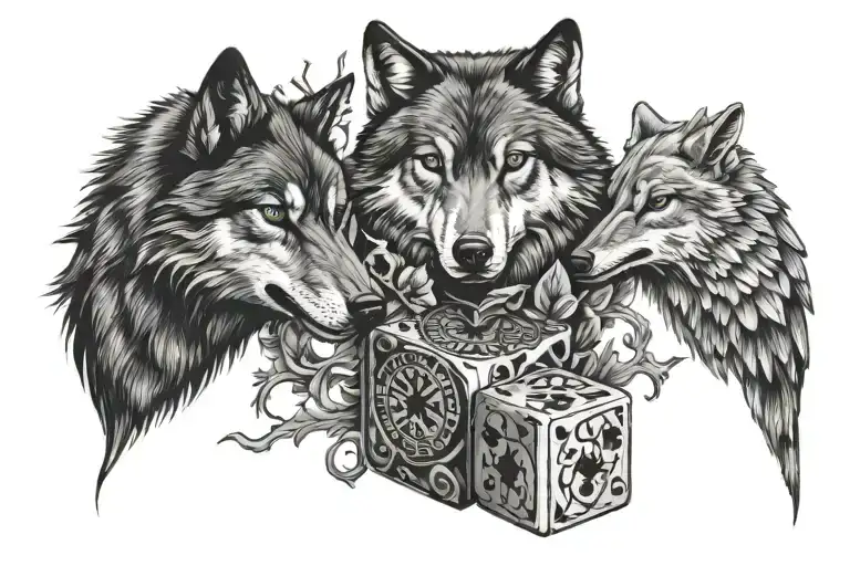 Rich Risk Dice Crow And Wolf Nordic
