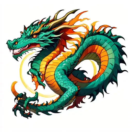 Dragon Wrapped Around Arm Shoulder And Back