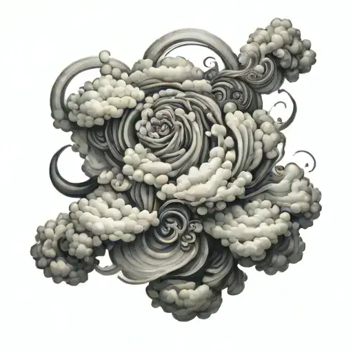 Swirling Clouds Black Line