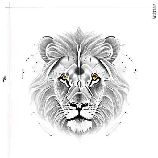 Lion Avec Un Loup Et Une Lune