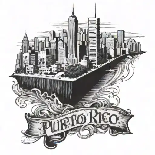 Puerto Rico New York City Skyline Made