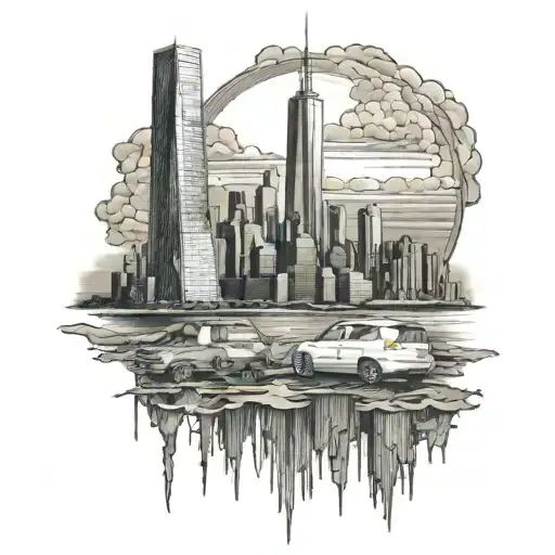 California And New York City Skyline