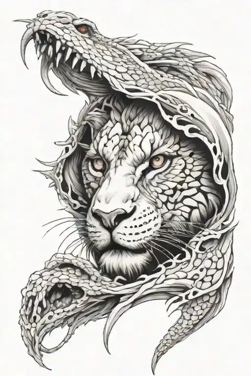 Lion Eyes White Dragon