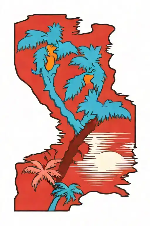 Palm Trees Beach Flag