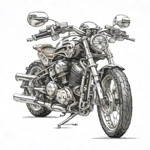 A Sleek And Futuristic Motorcycle Design Intertwined With Intricate Gun Parts