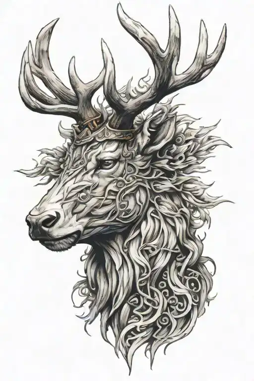 Powerfull Warrior Stag Head Profil