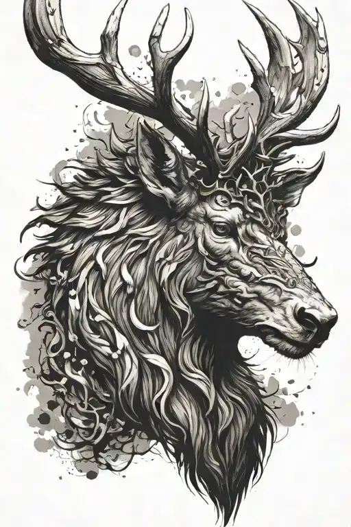 Powerfull Warrior Stag Head Profil