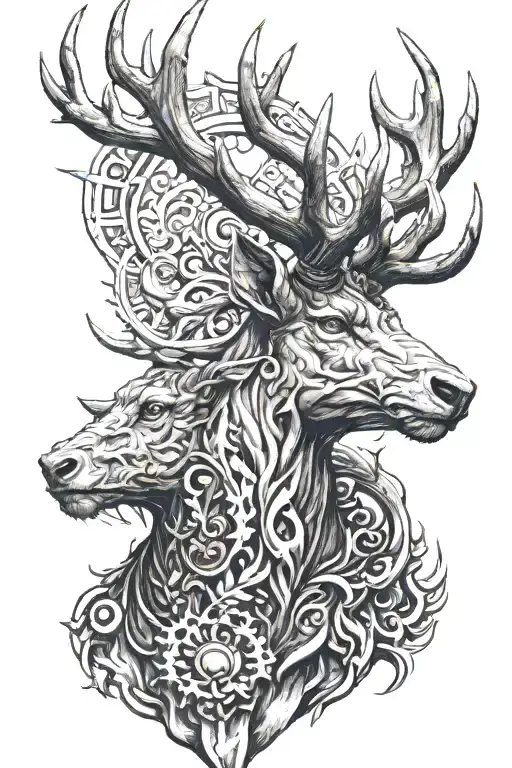 Powerfull Warrior Stag Head Profil