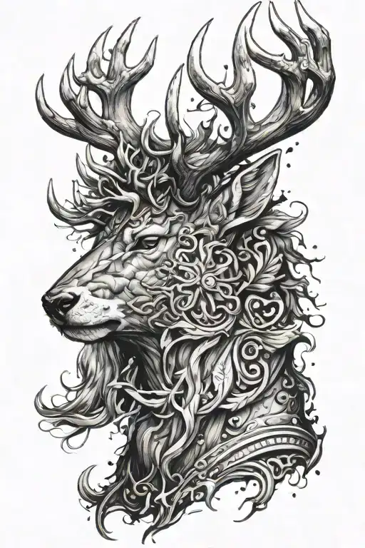 Powerfull Warrior Stag Head Profil