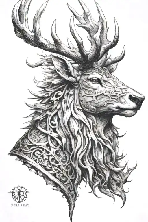 Powerfull Warrior Stag Head Profil