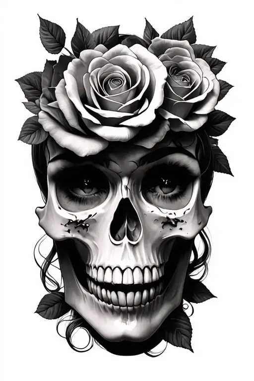 Skulls Roses Lady Faces