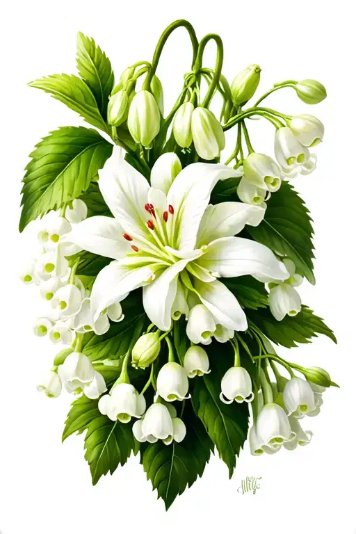 Lilly Of The Valley And Hawthorn Flowers