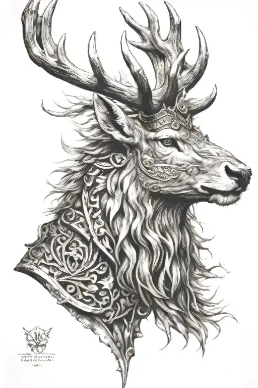 Powerfull Warrior Stag Head Profil