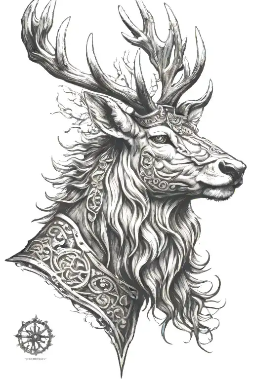 Powerfull Warrior Stag Head Profil