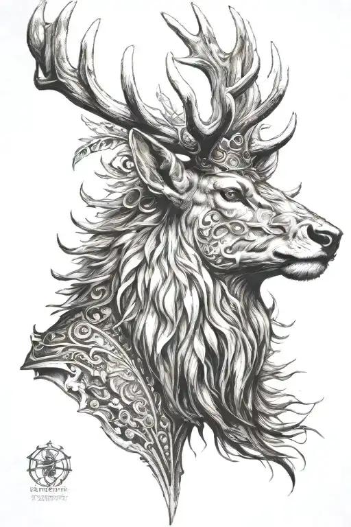 Powerfull Warrior Stag Head Profil