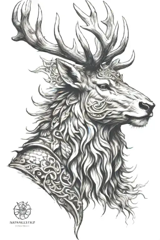 Powerfull Warrior Stag Head Profil