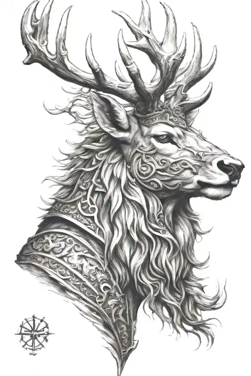 Powerfull Warrior Stag Head Profil