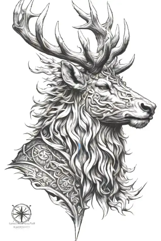 Powerfull Warrior Stag Head Profil