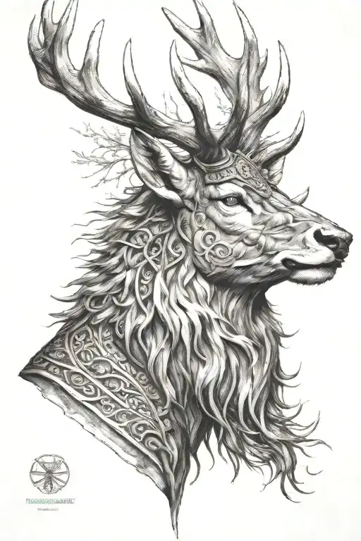 Powerfull Warrior Stag Head Profil