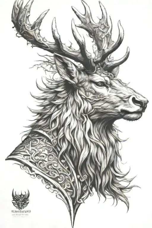 Powerfull Warrior Stag Head Profil