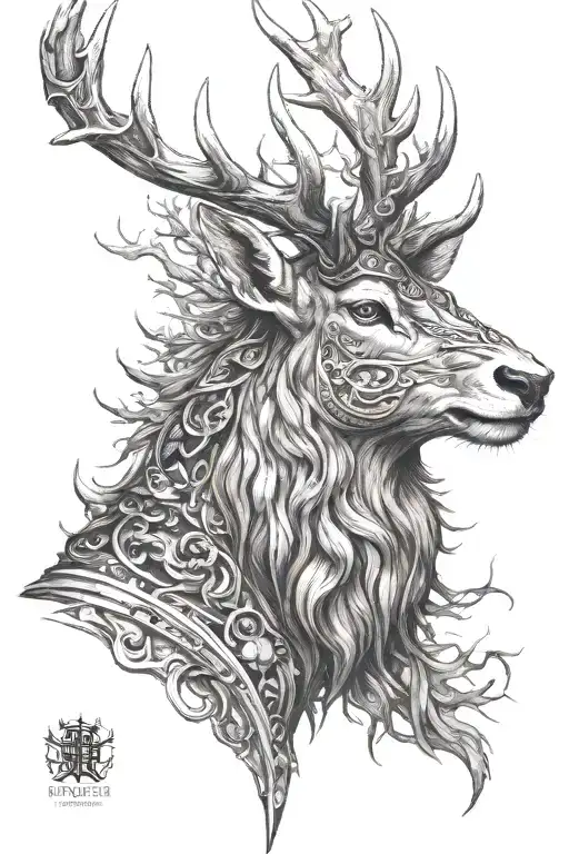 Powerfull Warrior Stag Head Profil