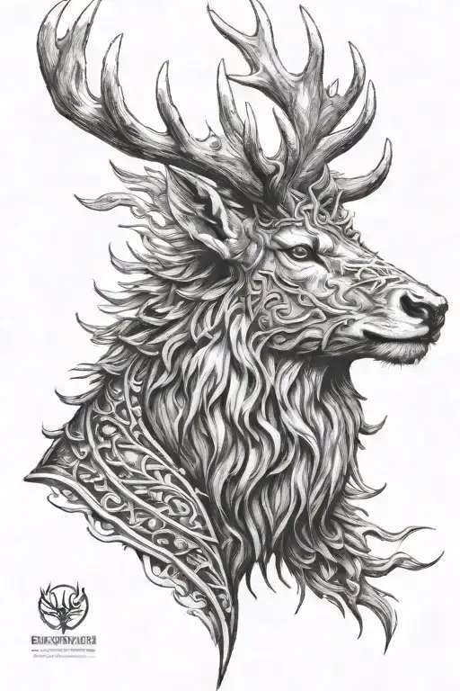 Powerfull Warrior Stag Head Profil