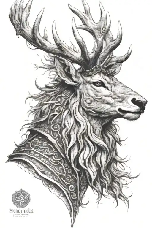 Powerfull Warrior Stag Head Profil