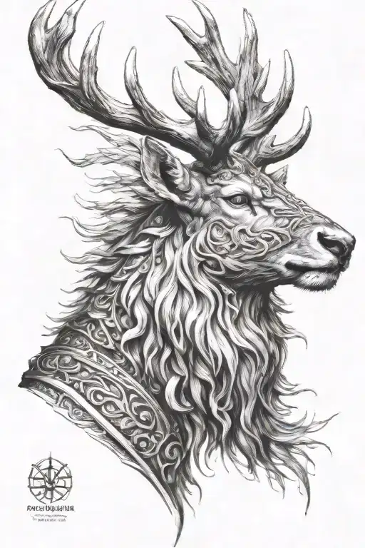 Powerfull Warrior Stag Head Profil