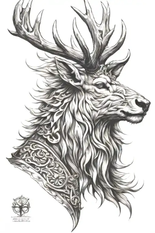 Powerfull Warrior Stag Head Profil