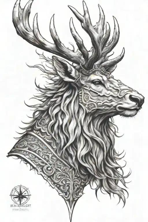 Powerfull Warrior Stag Head Profil