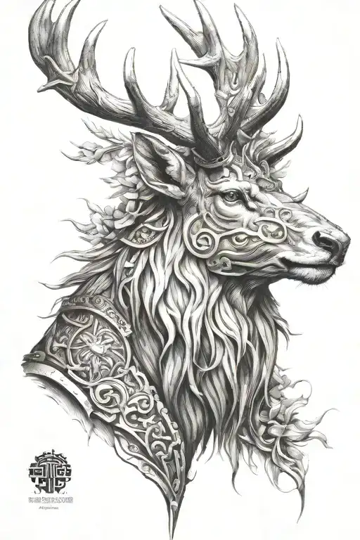 Powerfull Warrior Stag Head Profil