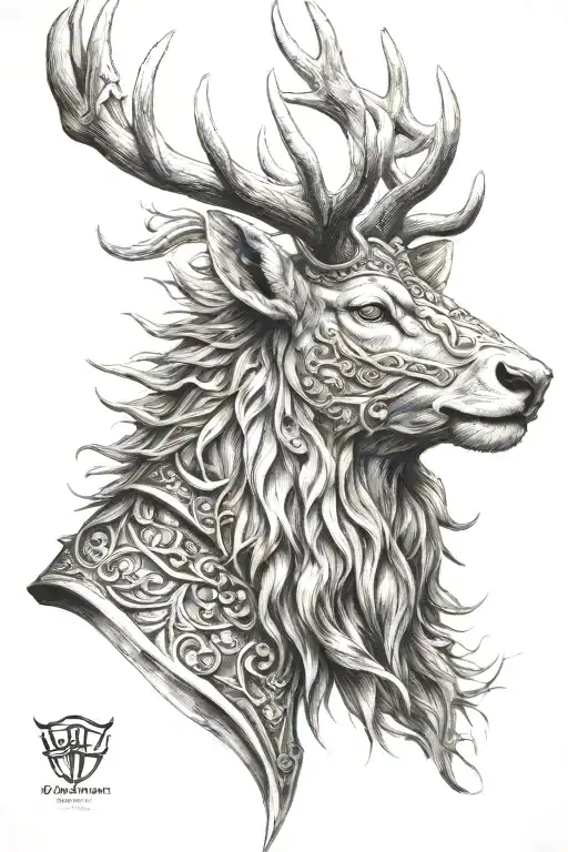 Powerfull Warrior Stag Head Profil