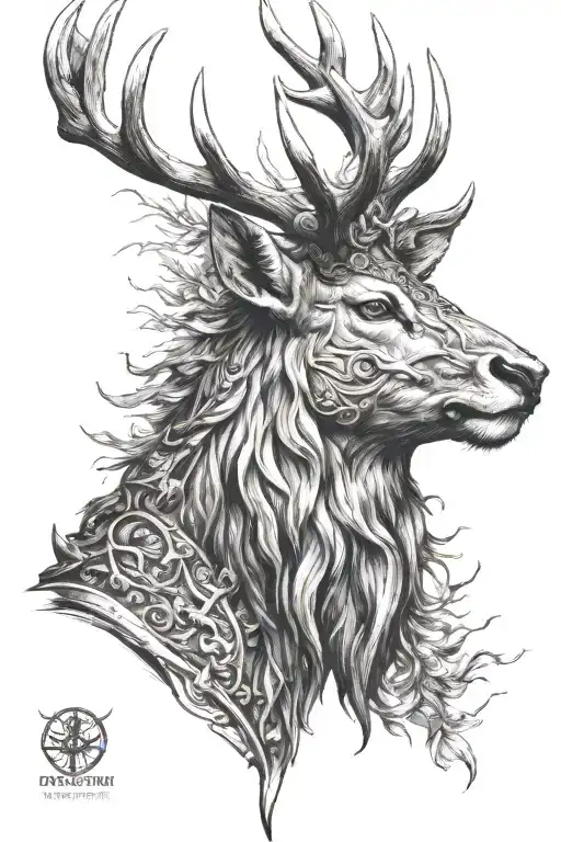 Powerfull Warrior Stag Head Profil