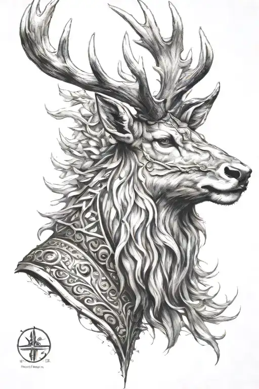 Powerfull Warrior Stag Head Profil