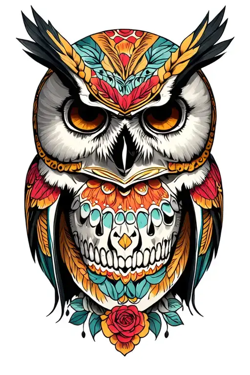 Mexican Skull And Owl