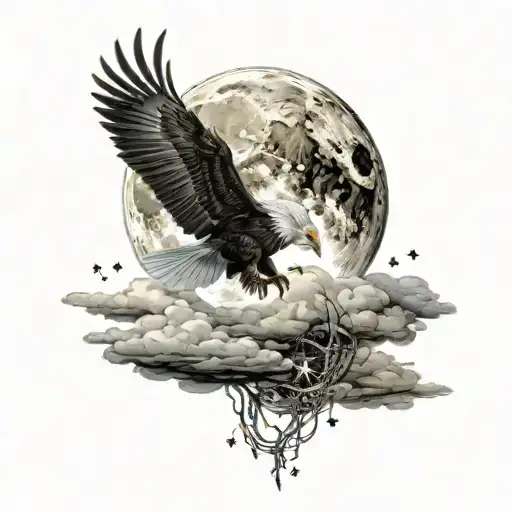 Sky With Moon And Stars