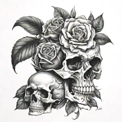 Skull With Roses