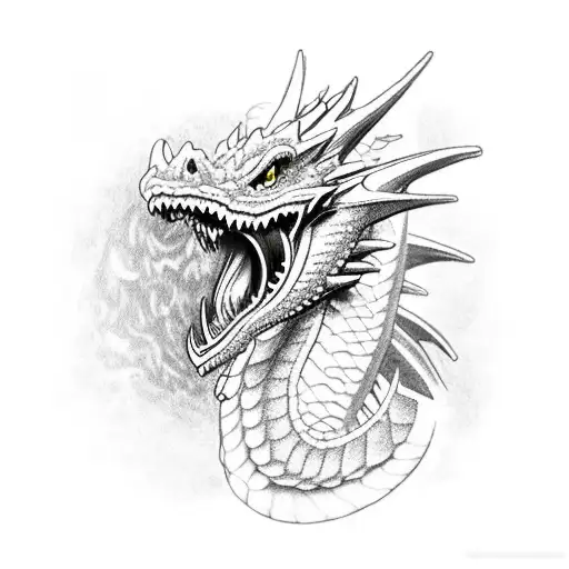 A Majestic Western Dragon Breathing Fire Against A Vibrant Sunset Backdrop