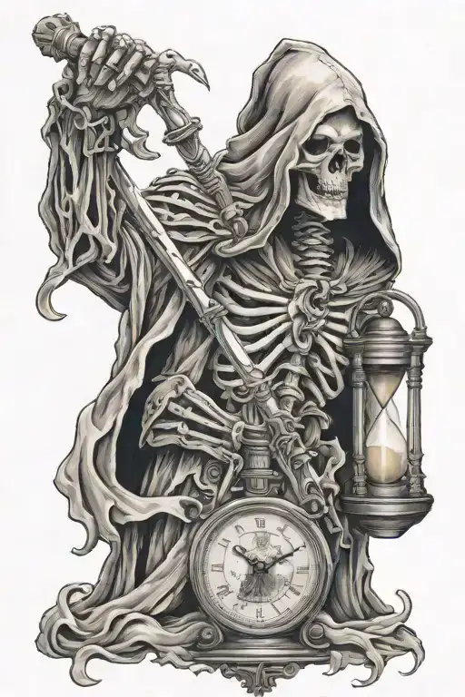 Reaper With Hourglass Horror