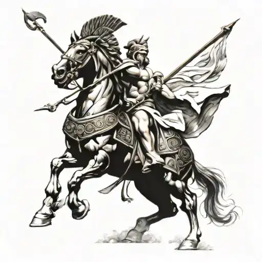 Greek Warrior Riding His Chariot