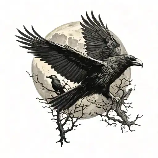 Moon And Ravens