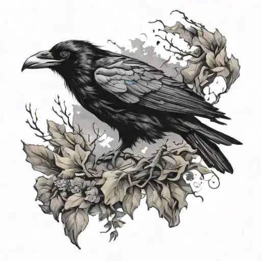 Ravens Diving Towards The Ground