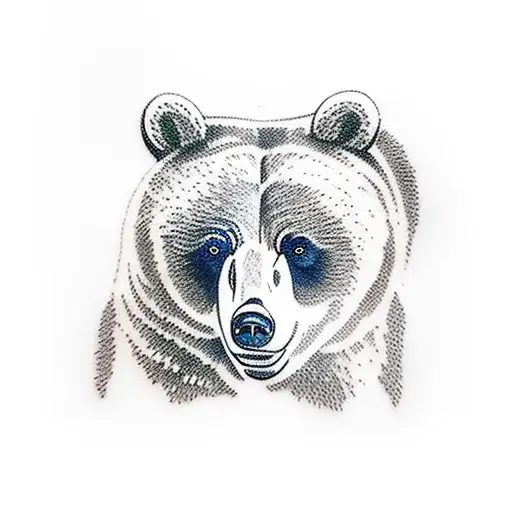 Family Of Bears With Nature Background