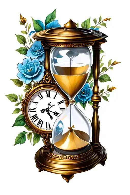 Alice Wonderland Hourglass And Clock