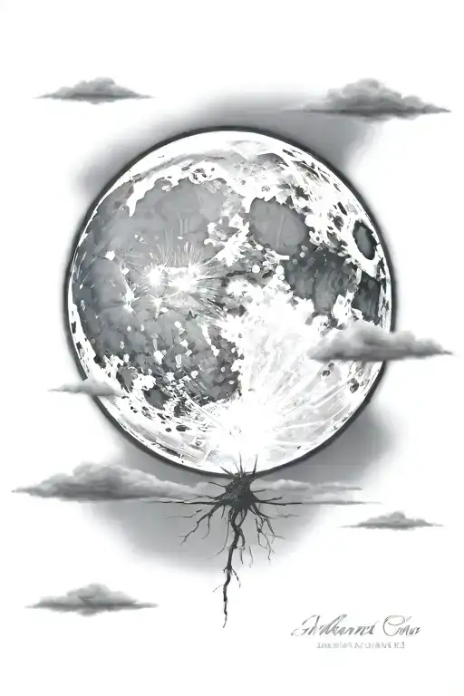 Dark Sky Background Full Moon