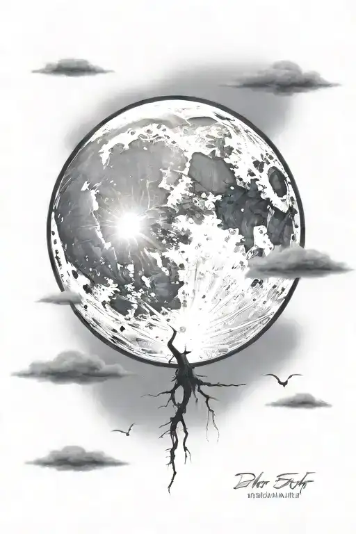 Dark Sky Background Full Moon